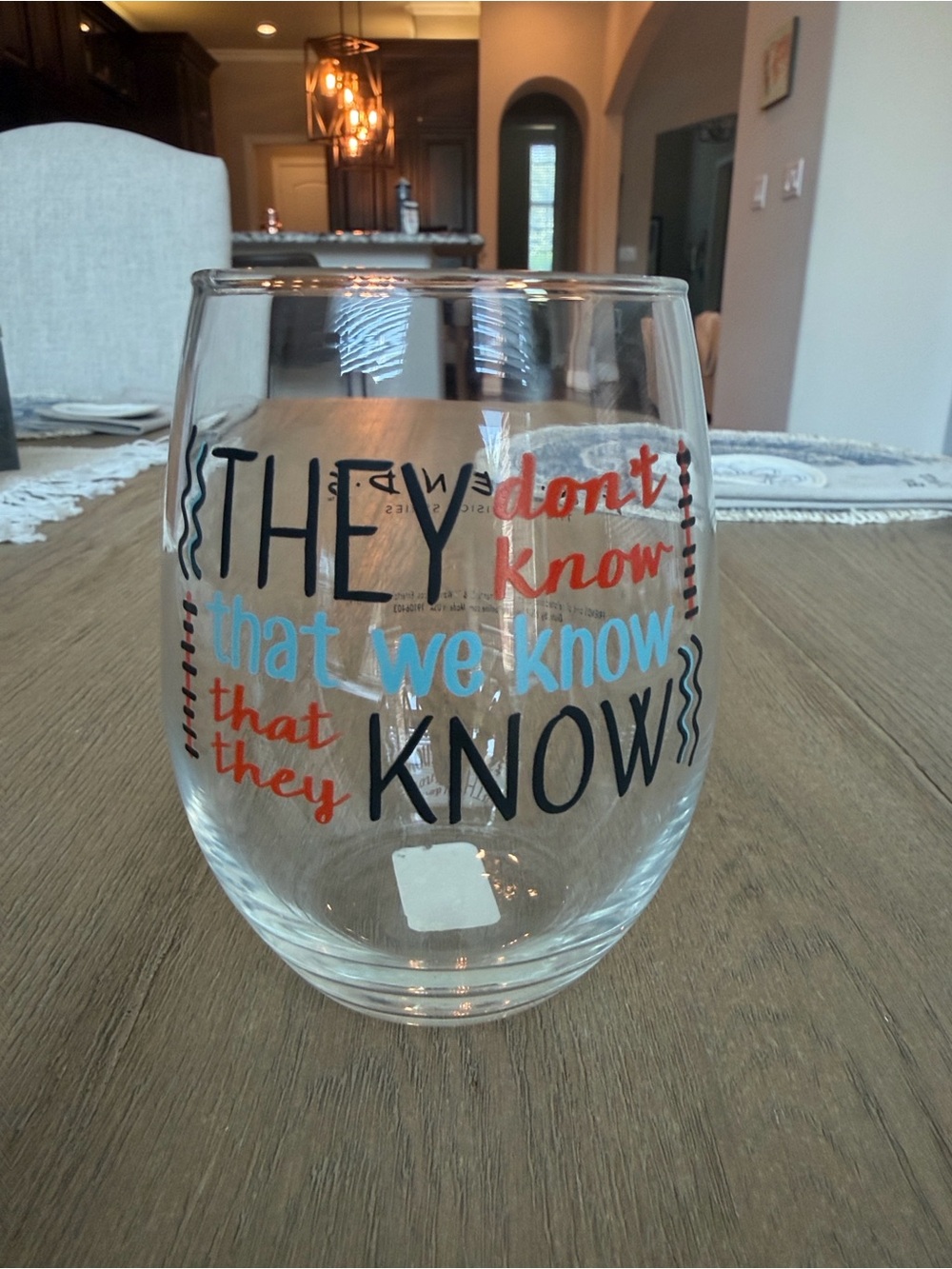 FRIENDS Stemless Wine Glass Tumbler -they don’t know that we know that they know